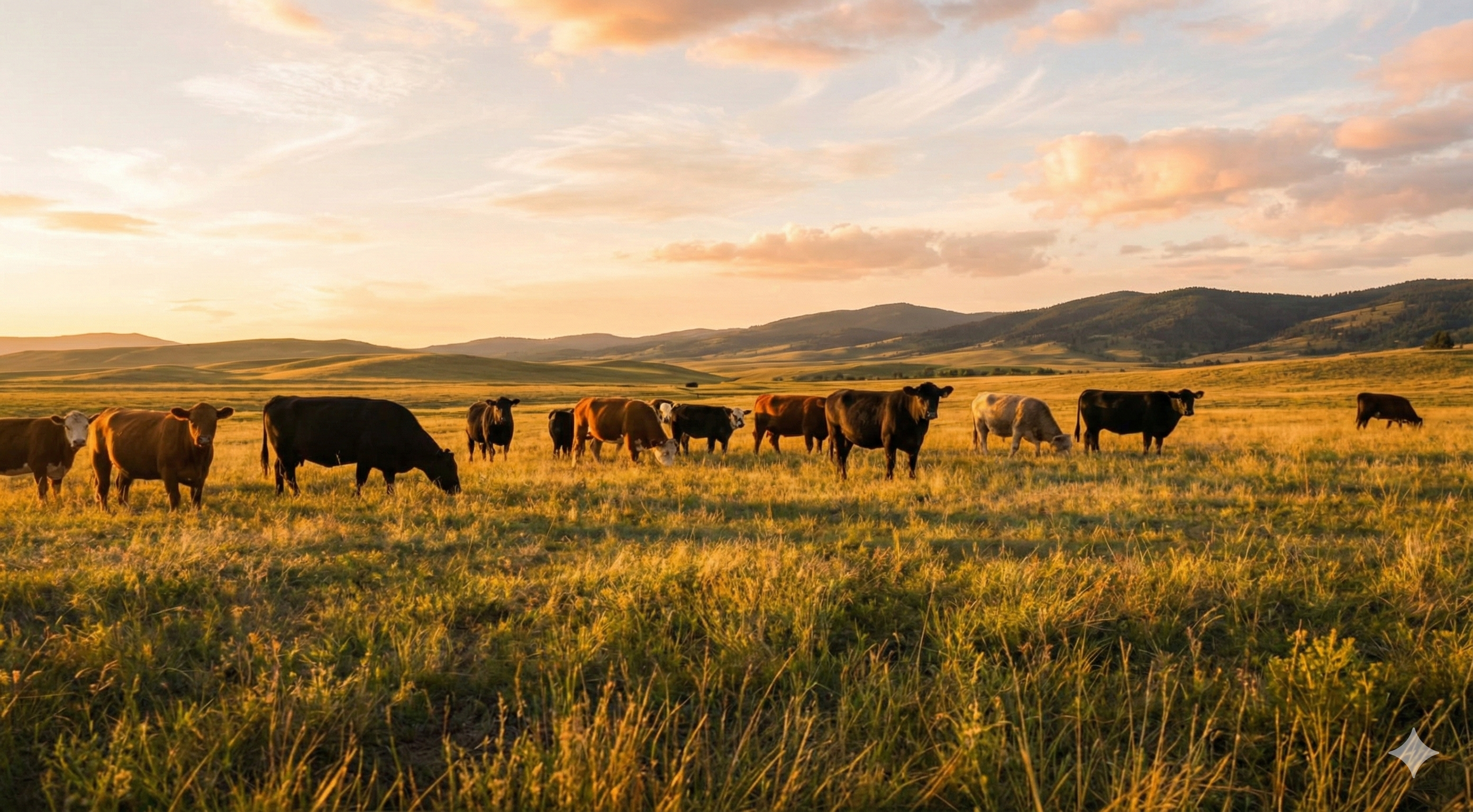 Locally raised cattle grazing on a family ranch for Fantasy Beef direct-to-consumer beef delivery